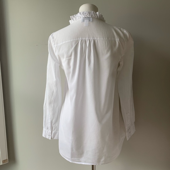 Loft Ruffle Shirt Long Sleeve Size X- Small - Picture 6 of 10